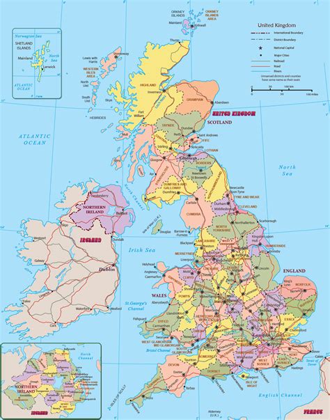 United Kingdom Map England Wales Scotland Northern
