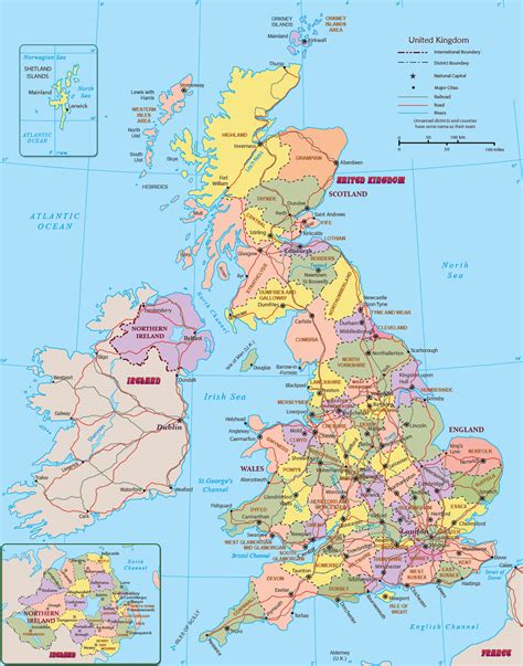 United Kingdom Map England Wales Scotland Northern Ireland