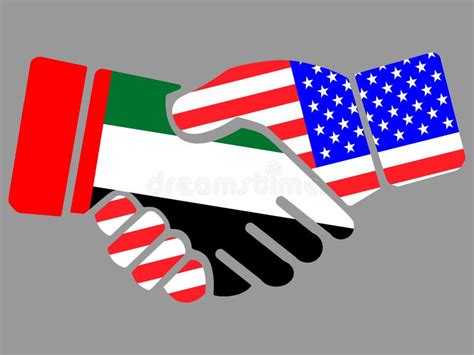 United Arab Emirates Uae And Usa Flags Handshake Vector Stock Vector Illustration Of National