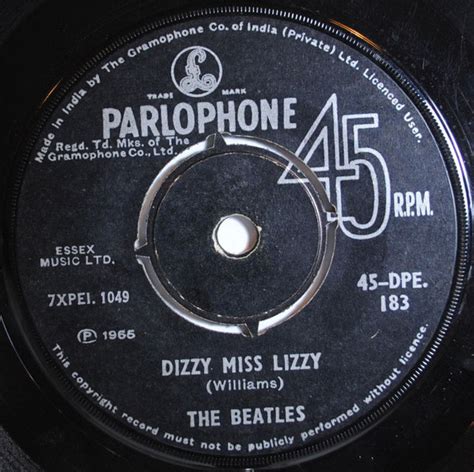 The Beatles Dizzy Miss Lizzy 1965 Vinyl Discogs