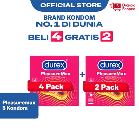 Jual Durex Pleasuremax 3s X 6pcs Kondom Bertextur Dot Dan Garis Pria