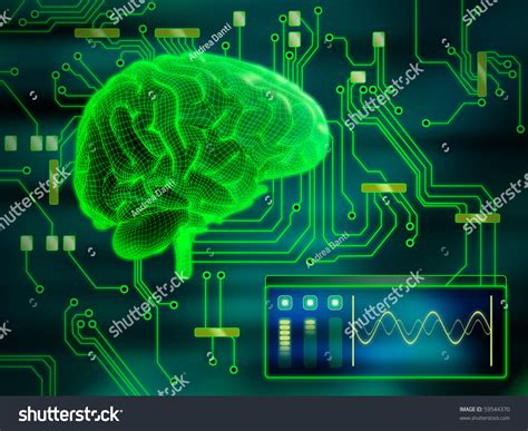 Human Brain Central Processing Unit Digital Stock Illustration 59544370