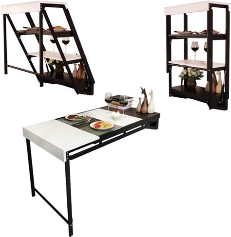 Desk Wall Mounted Table Fold Out Convertible Storage Rack Shelf Home