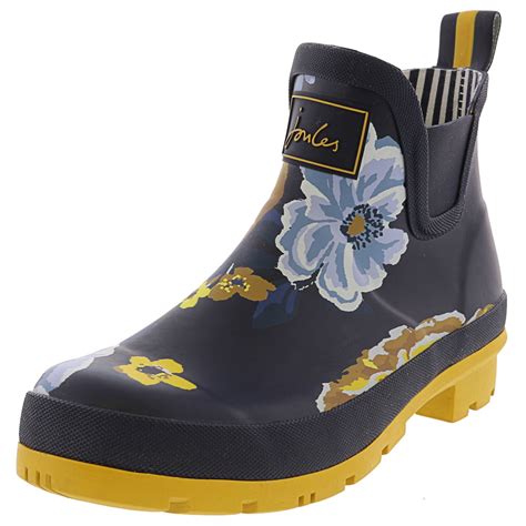 Joules Joules Womens Wellibob Blue Ankle High Rubber Rain Boot 6m