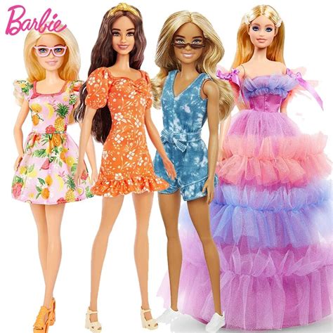 Original Barbie Fashionistas Doll Various Body Types Skin Tones Brown