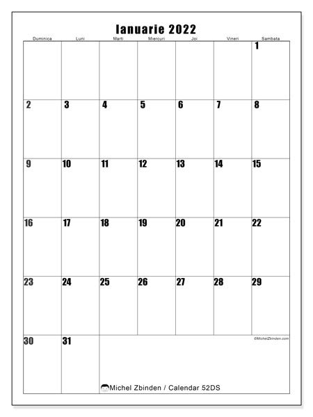 Calendar Ianuarie 2022 Pentru Imprimare “481ds” Michel Zbinden Ro