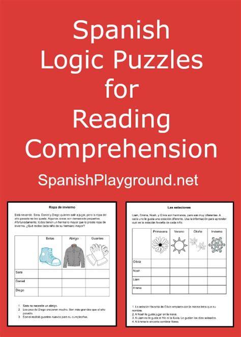 Spanish Logic Puzzles for Kids - Spanish Playground