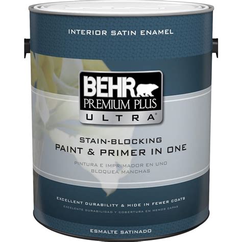 Behr Premium Plus Ultra 1 Gal Ultra Pure White Satin Enamel Interior