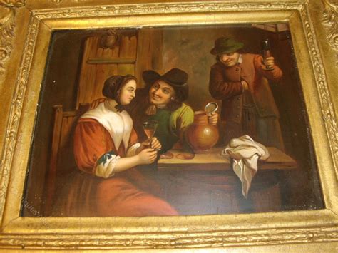Antiques Atlas 19thc Oil Painting On Copper Of Dutch Tavern Scene
