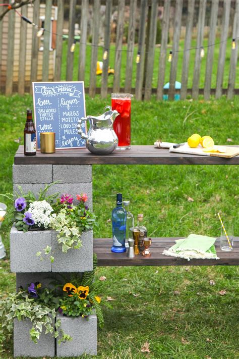 Cinder block garden edging ideas allow you to deviate from the most common wood and stone edging style. How to Make a Cinderblock Bar and Planter | HGTV's ...