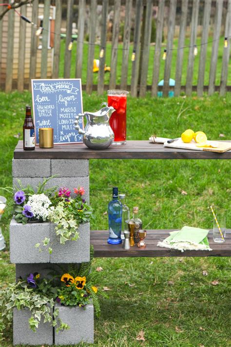 Cinder block garden edging ideas allow you to deviate from the most common wood and stone edging style. How to Make a Cinderblock Bar and Planter | HGTV's ...