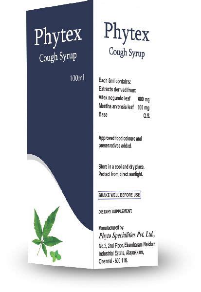 Phytex Cough Syrup, Type  Herbal, INR 96 / Bottle by Phyto