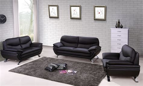 View Living Room Design With Black Leather Sofa Pictures