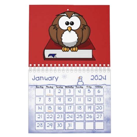 Funny Owls Kids Calendar Zazzle