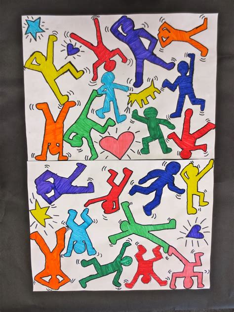 Zilker Elementary Art Class 3rd Grade Keith Haring Group