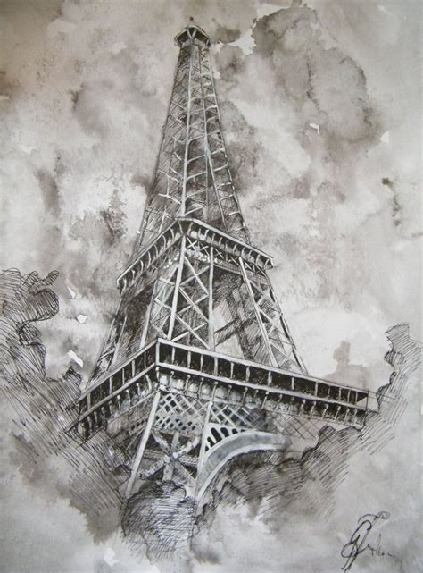 For this drawing i started with a pencil sketch to. i want to go there by hicherry on deviantART | Eiffel ...