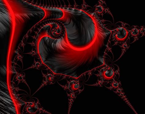 My favourite subject when i'm on a bad mood._. Glowing Red And Black Abstract Fractal Art | Fractal art, Black abstract, Abstract