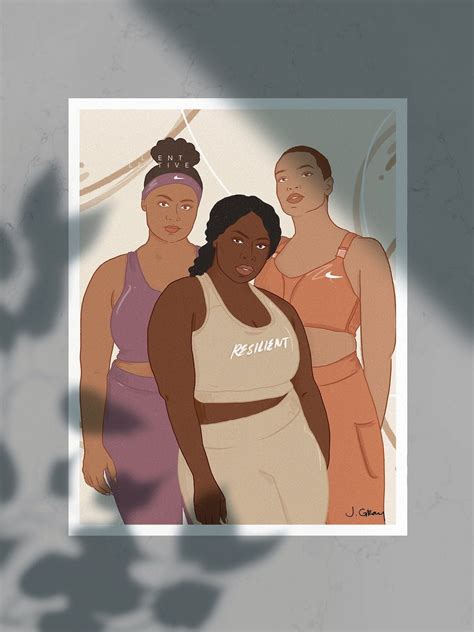 Body Positive Art Woc Illustration Black Woman Art Brown Etsy