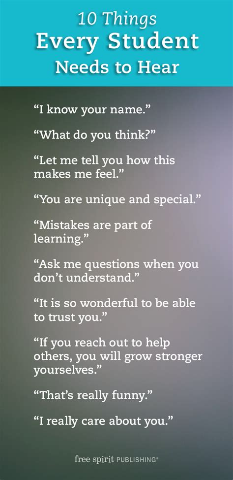 10 Things Every Student Needs To Hear From Teachers Teacher Help