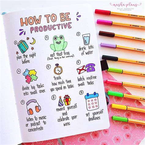 Must Have Bullet Journal Productivity Spreads Masha Vrogue Co