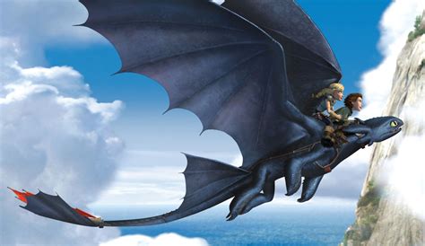 Serimon Toothless Hiccup And Astrid Flying Through The