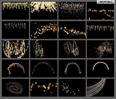 100 Golden Lights Photo Overlays Photo Overlays Magical Christmas Golden Lights