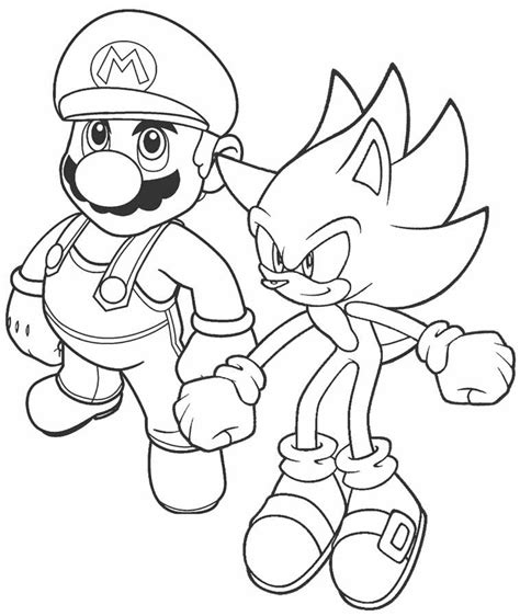 As children grow older they will start opening up and talking more as you color with them. Sonic And Mario Coloring Page - Free Printable Coloring ...