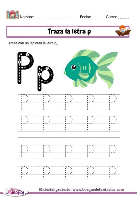 Trazar Letra P Juegos Infantiles