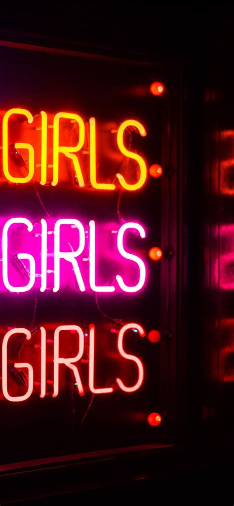 Girls Neon Light Signage Iphone Wallpapers Free Download