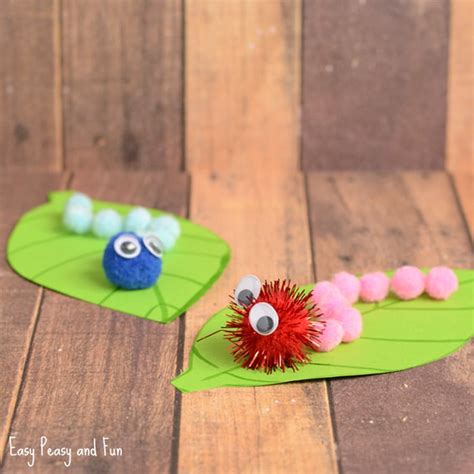 Caterpillar Pom Pom Craft Spring Craft Ideas Easy Peasy And Fun