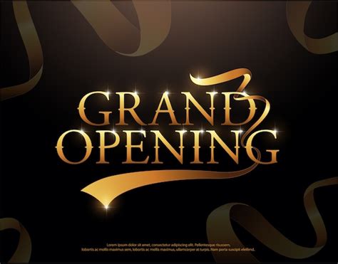 Premium Vector Grand Opening Golden Ribbons Logo Grand Opening
