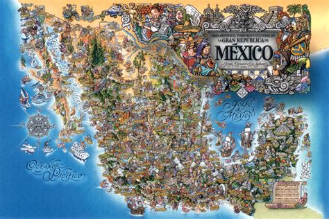 Mexico Tourist Map Mapa Turistico De Mexico Mapa De Mexico Vacaciones