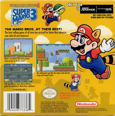Super Mario Advance 4 Super Mario Bros 3 Cover Or Packaging Material