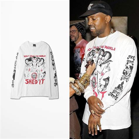 Kanye West Pablo Long Sleeve T Shirt Men Dark Souls Skateboard Retro