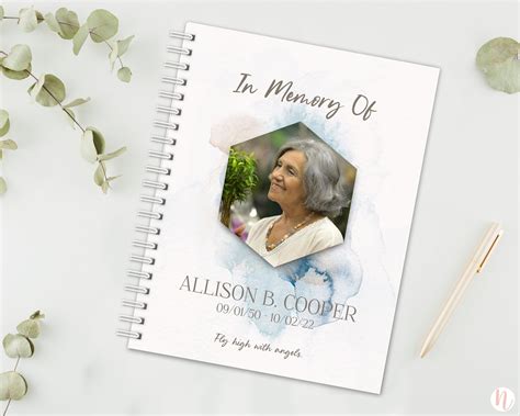Memorial Book, Personalized Memory Book, Funeral Guest Book