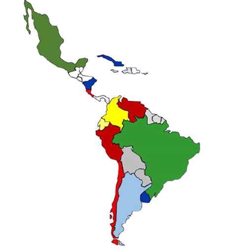 Latinoamerica Mapa Dibujo Mapas De America Para Colorear Y Descargar