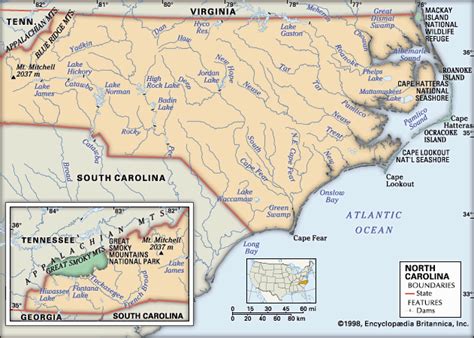 North Carolina Geography Map