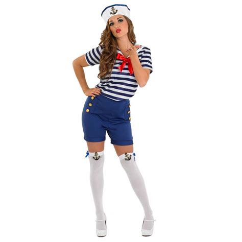 Pin Up Sailor Girl Ladies Fancy Dress Costume