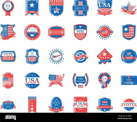 Usa Elections And Vote Detailed Style 30 Icon Set Design Presidents