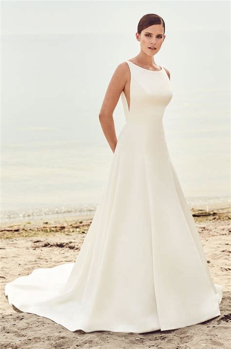 View Sleek Modern Wedding Dress Style 2115 From Mikaella Bridal