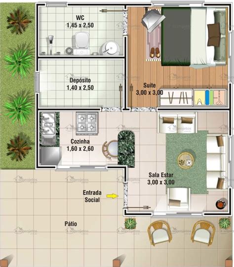 Plantas E Projetos De Casas Populares Grátis 50 Modelos Incríveis