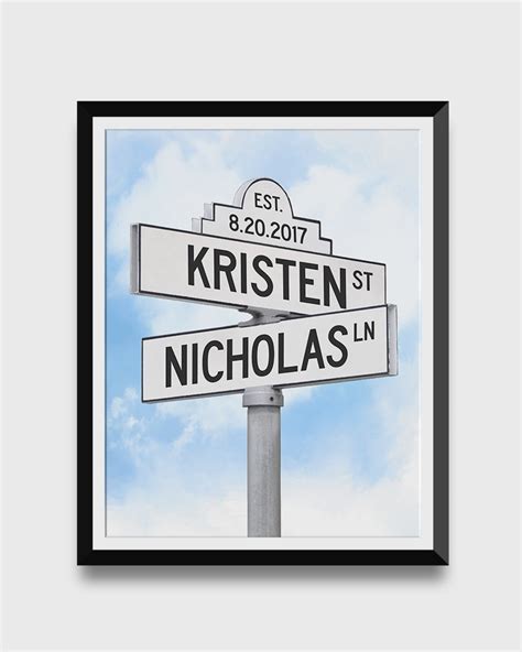 Personalized Intersection Street Sign Custom Street Sign Print