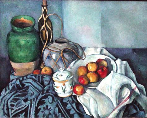 Cezanne's still lifes, however—with their olive jars, lemons, and colorful printed cotton cloths—evoke a sense of place. Still Life with Apples 1893-94, by Paul Cezanne - a photo ...