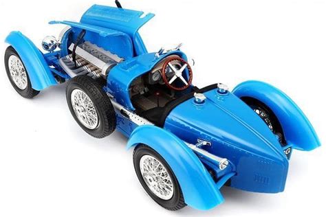 1934 Bugatti Type 59 Blue Race Car Bburago Model 118 Scale Diecast Vehicle