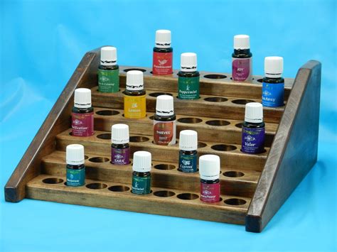Includes base made of 6 wood tracks and comes with 4 pan hooks and 2 the wooden pot rack was exactly what i needed in my gallery kitchen. Large Counter Display | Essential Oil Wooden Display Rack ...