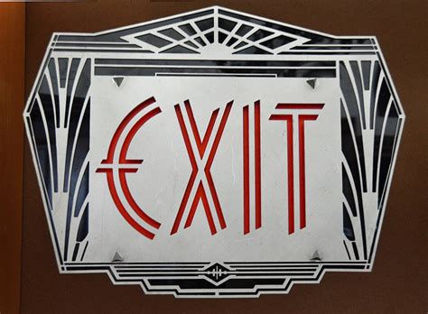 Theater Or Commercial Fancy Art Deco Style Exit Sign Ext 314 By