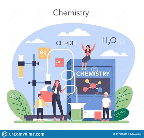 Chemistry Studying Concept Chemistry Lesson Stock Vector