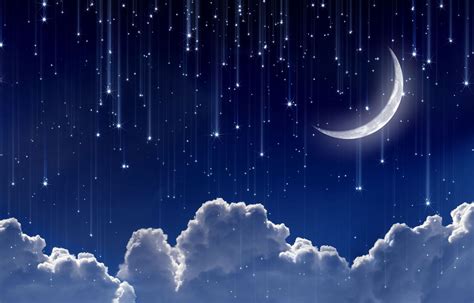 Nubes Estrellas Y Luna Fondo De Pantalla Cielo Luna 1920x1229