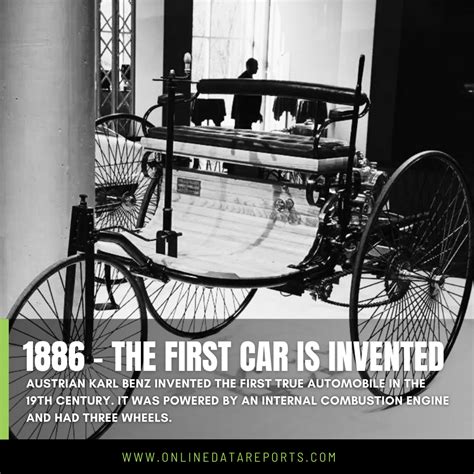 1886 The First Car Is Invented 💡 Austrian Karl Benz Invented The