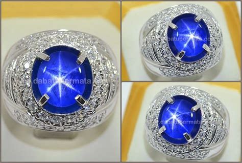 Batu Mulia Royal Blue Sapphire Star Mogok Burma Sps 229 Cincin